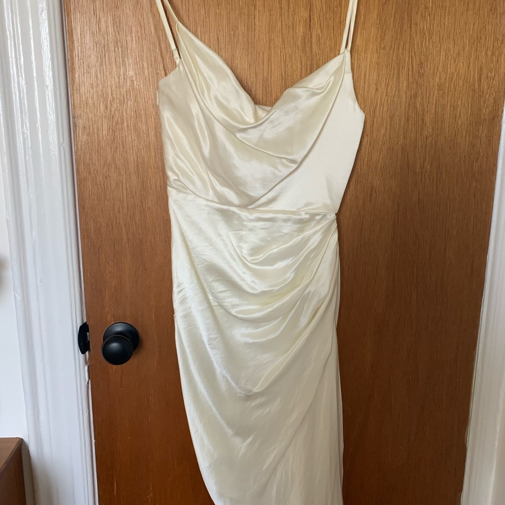 House of CB white drape bridal dress